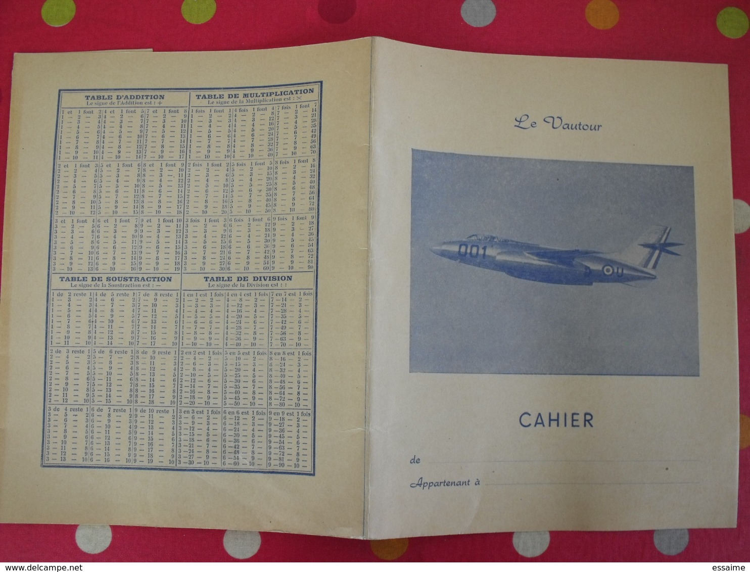 Protége-cahier Armée De L'air. Avion Le Vautour. Vers 1970. - Omslagen Van Boeken