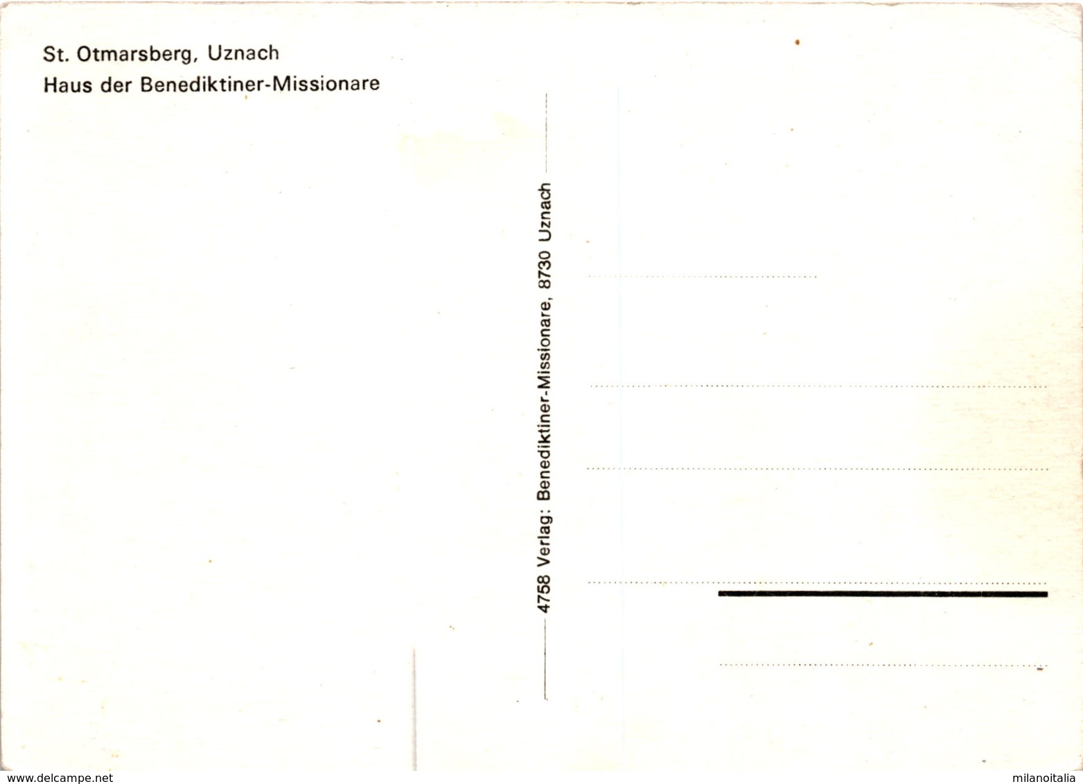 St. Otmarsberg, Uznach - Haus Der Benediktiner-Missionare (4758) - Uznach