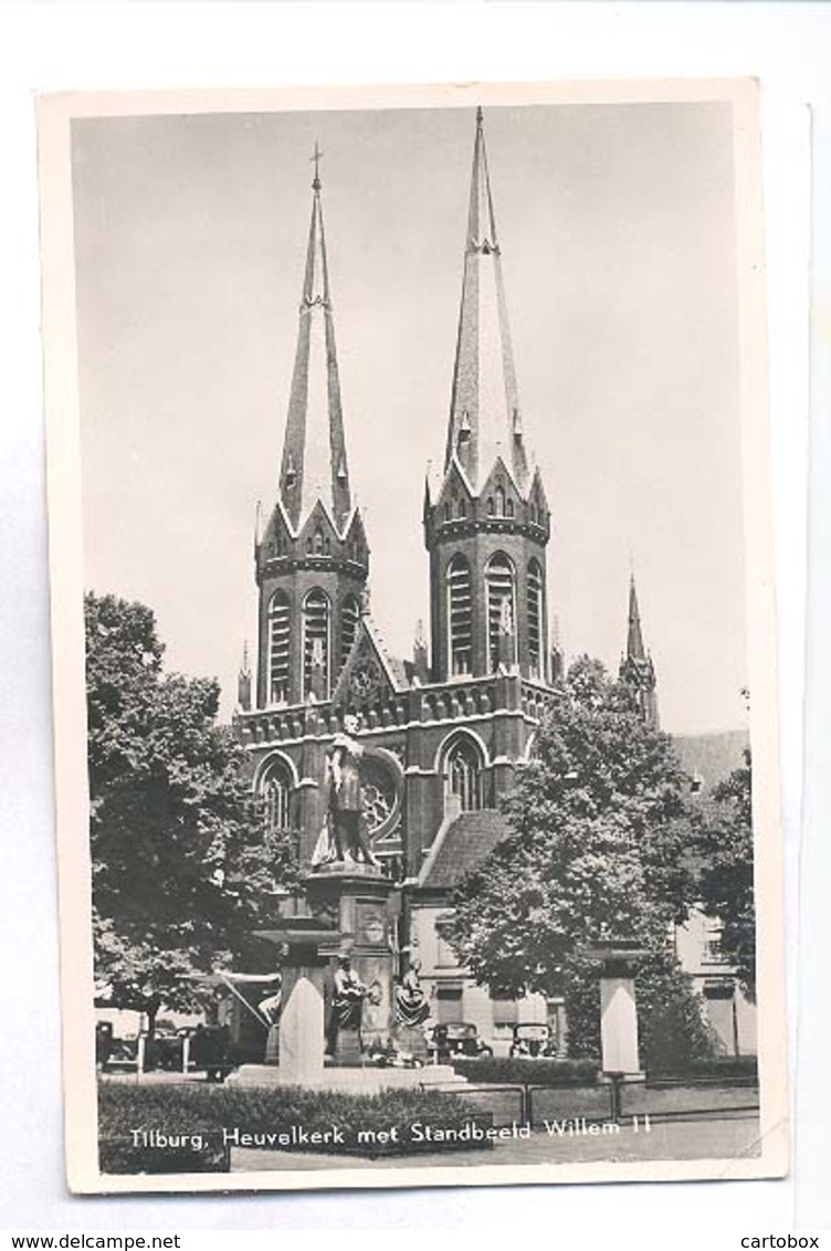 Tilburg, Heuvelkerk Met Standbeeld Willem II       (type Fotokaart) - Tilburg