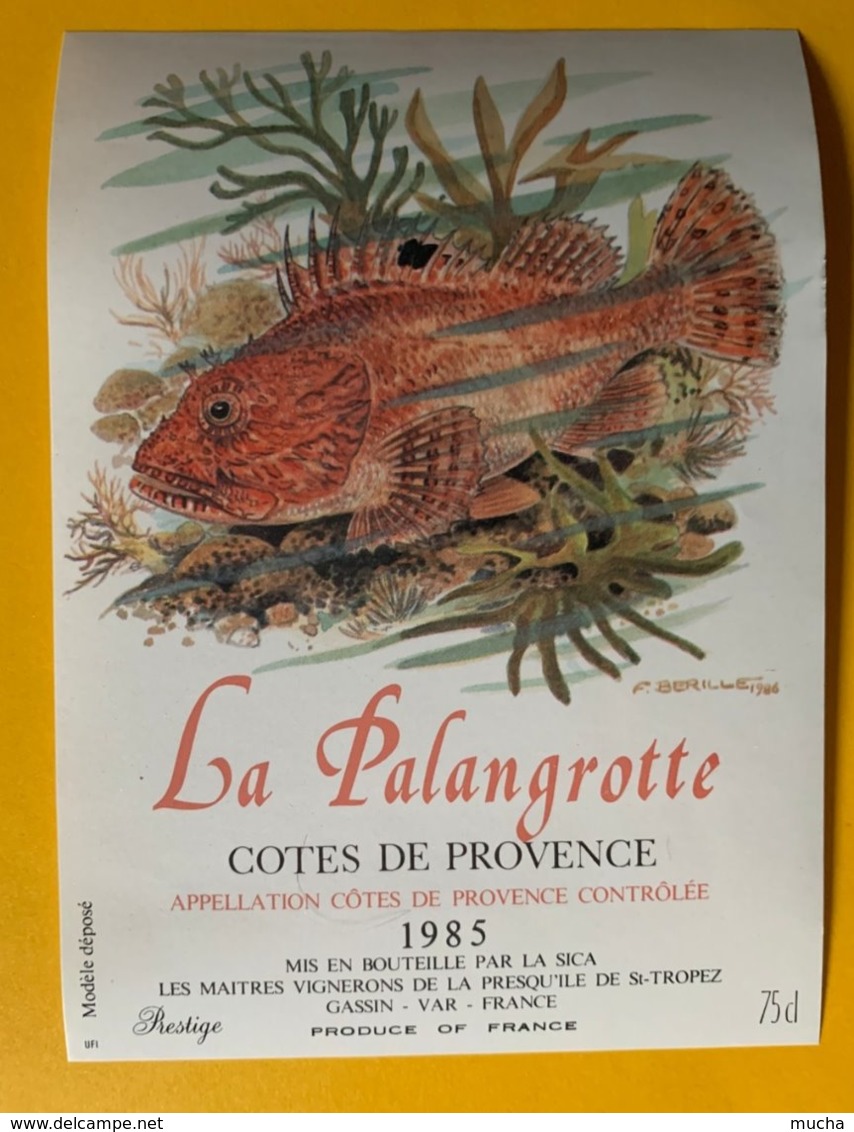 13717 - La Palangrotte 1985 Côtes De Provence - Fishes
