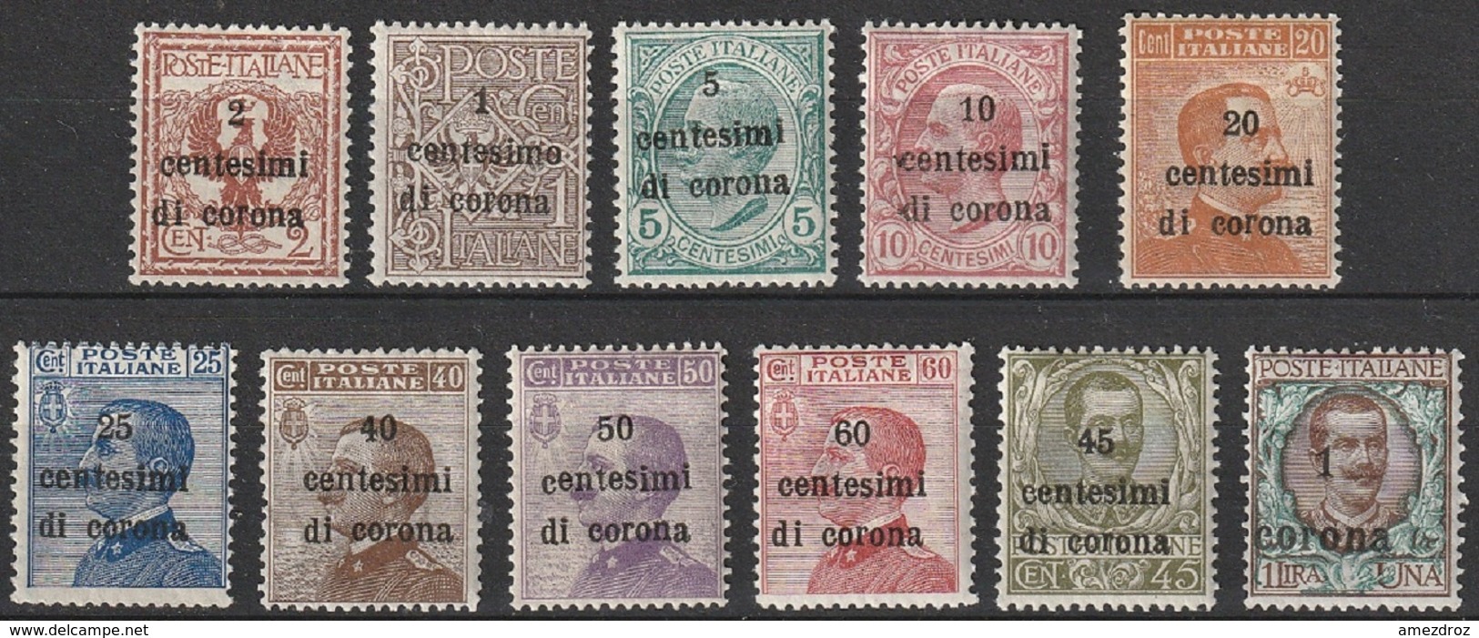 Italie - Occupation 1re Guerre Émission Générale N° 1-11 Gomme Altérée Timbres Italiens Surchargés (F23) - Trento & Trieste