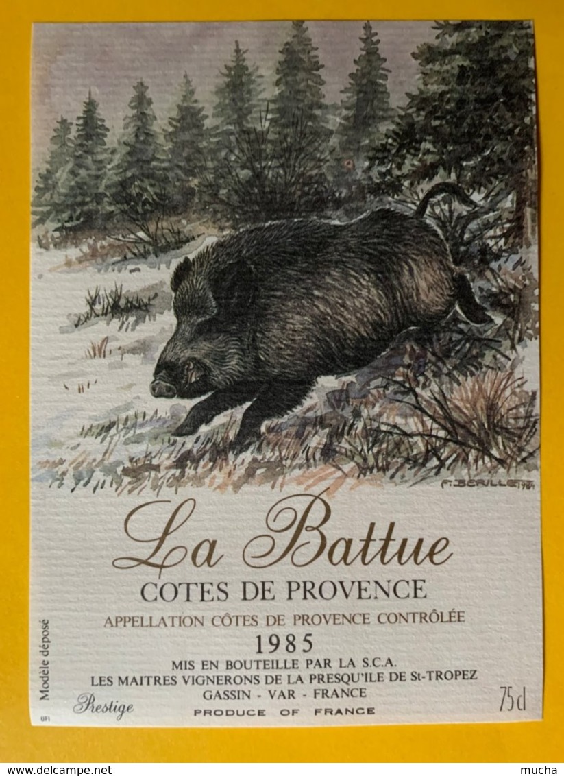 13724 - La Battue 1985 Côtes De Provence - Jagd