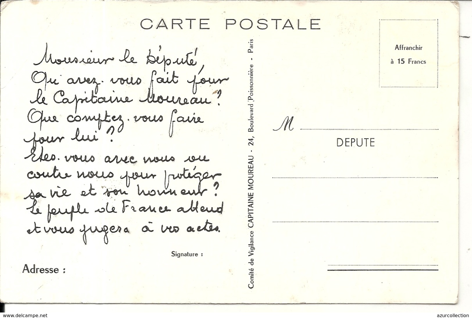 GUERRE ALGERIE . CAPITAINE RENE MOUREAU ENLEVE PAR FLN. 1956 - Patrióticos