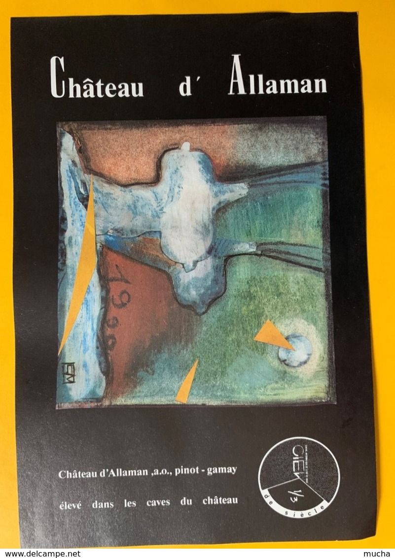 13729 - Château D'Allaman Pinot-Gamay 1990 Pour CIEV Centre Informatique De L'Etat De Vaud 1/3 De Siècle - Arte