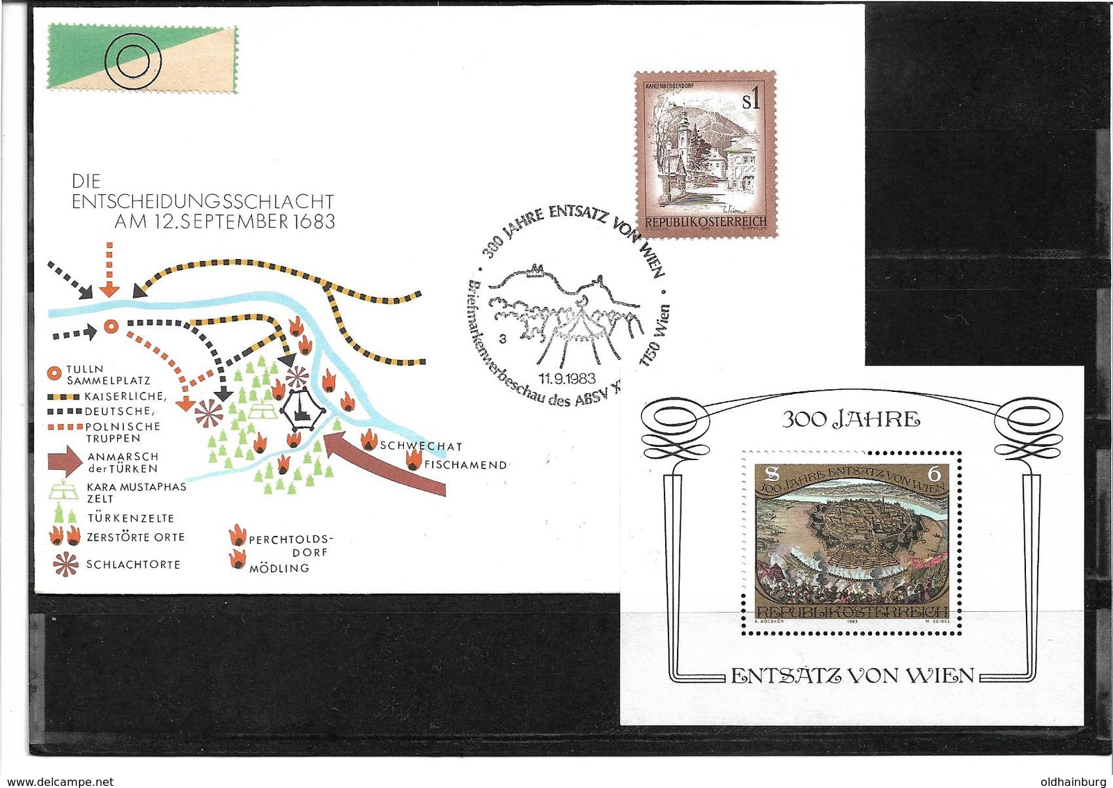 1536r: Türkenschlacht 1683, Heimatbeleg Hainburg, Mödling, Perchtoldsdorf,... Plus Block - Perchtoldsdorf