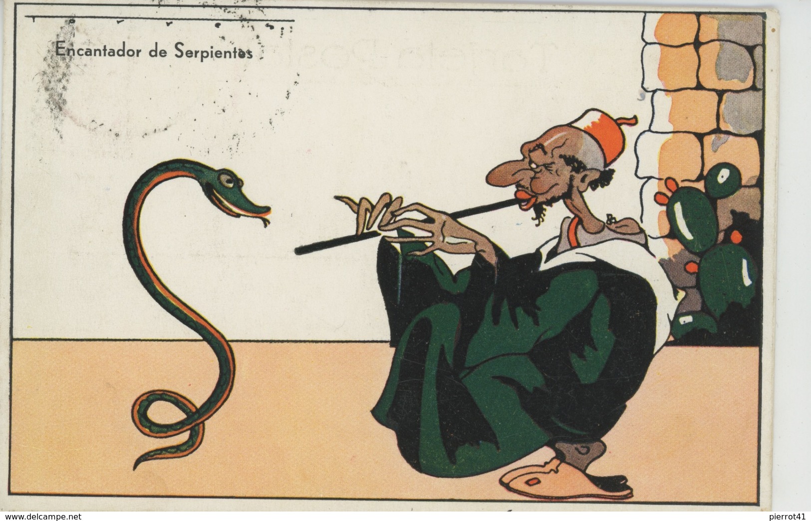 ESPAGNE - MELILLA - Jolie Carte Illustrée Charmeur De Serpents "Encantador De Serpientes " - Melilla