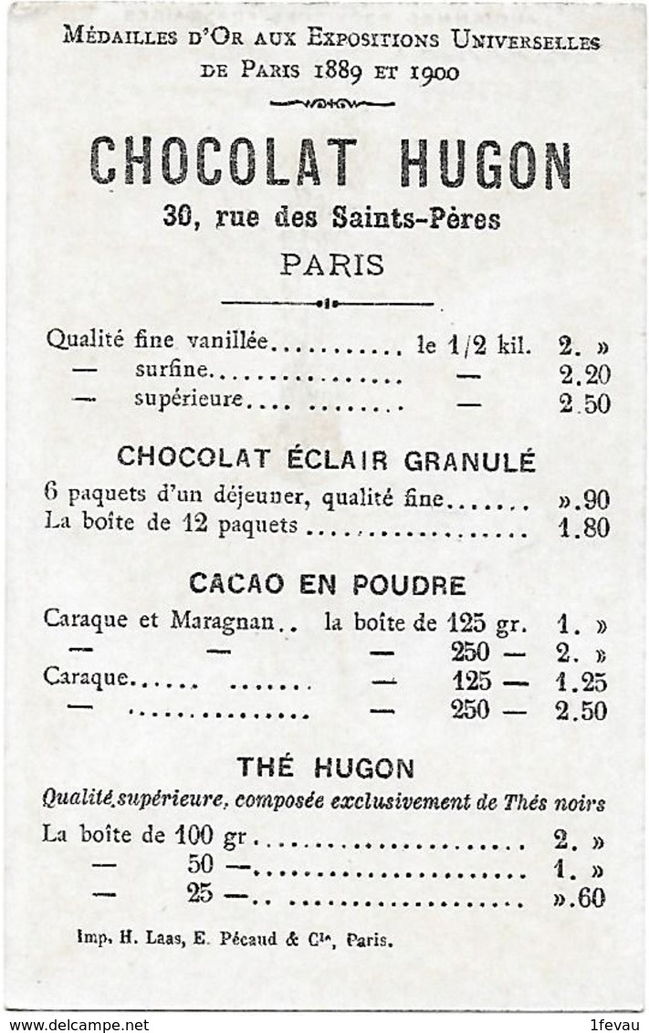 Chromo Ancien Chocolat  Hugon Anciennes Provinces Françaises Saint Pierre Et Miquelon 10.3 *6.6 Cm - Other & Unclassified