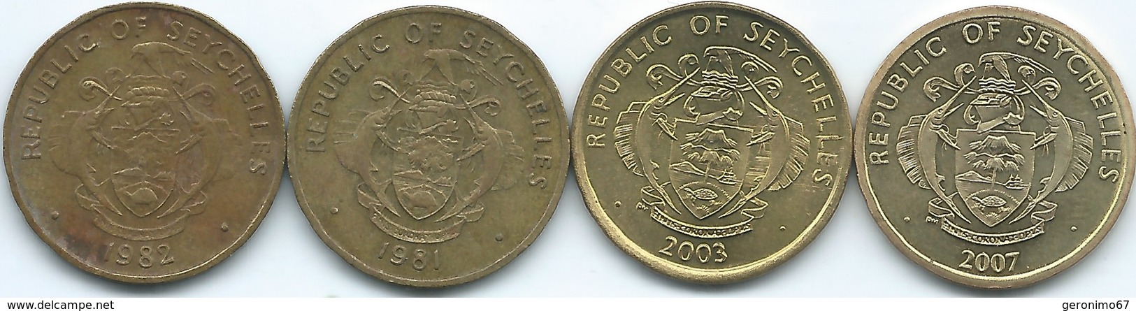 Seychelles - 10 Cents - 1981 (KM44) 1982 (KM48.1) 2007 (KM48.2) 2007 (magnetic - KM48a) - Seychelles