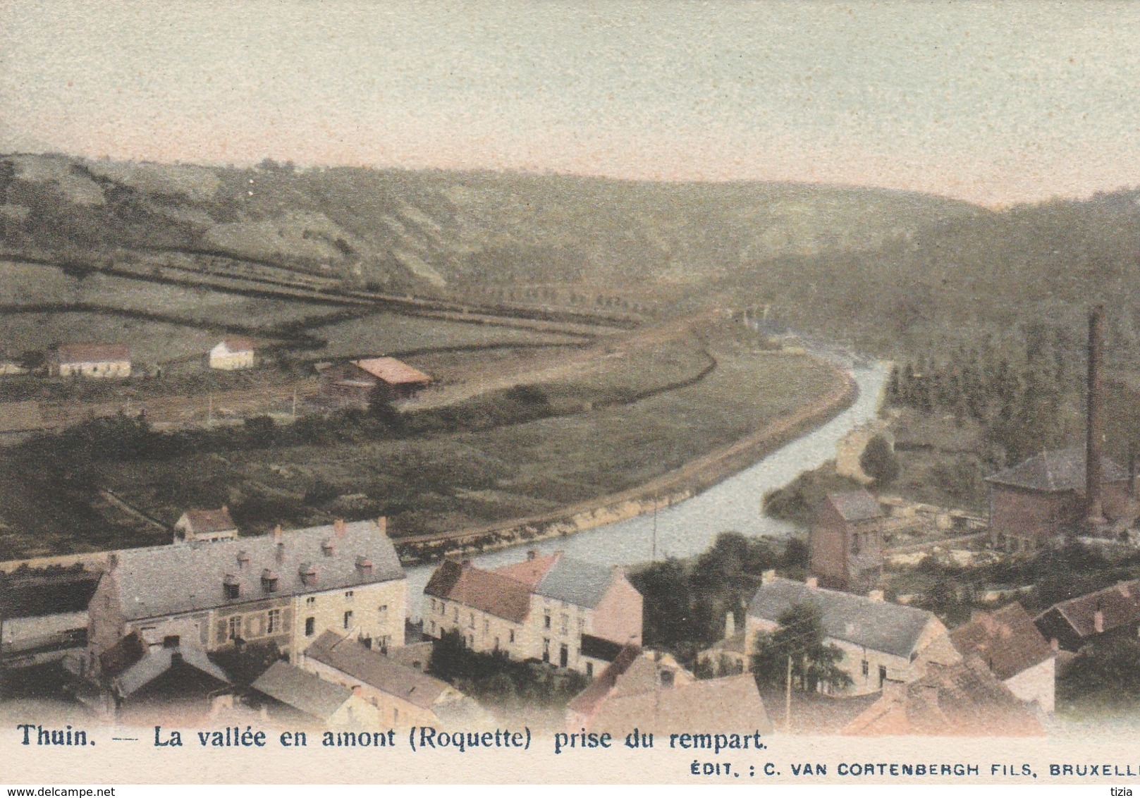 Thuin.  La Vallée En Amont(Roquette) Prise Du Rempart  Scan - Thuin