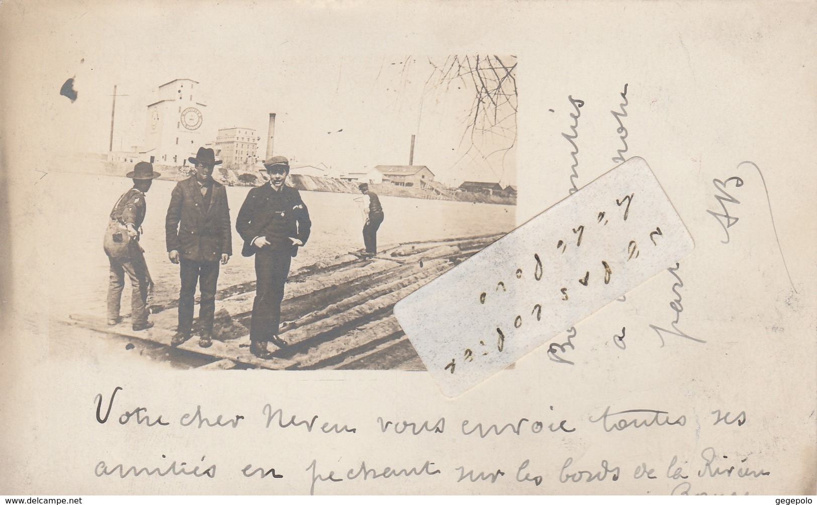 Carte Postée De SAINT-BONIFACE - Pêche Sur Les Bords De La Rivière Rouge En 1907   ( Carte Photo ) - Other & Unclassified