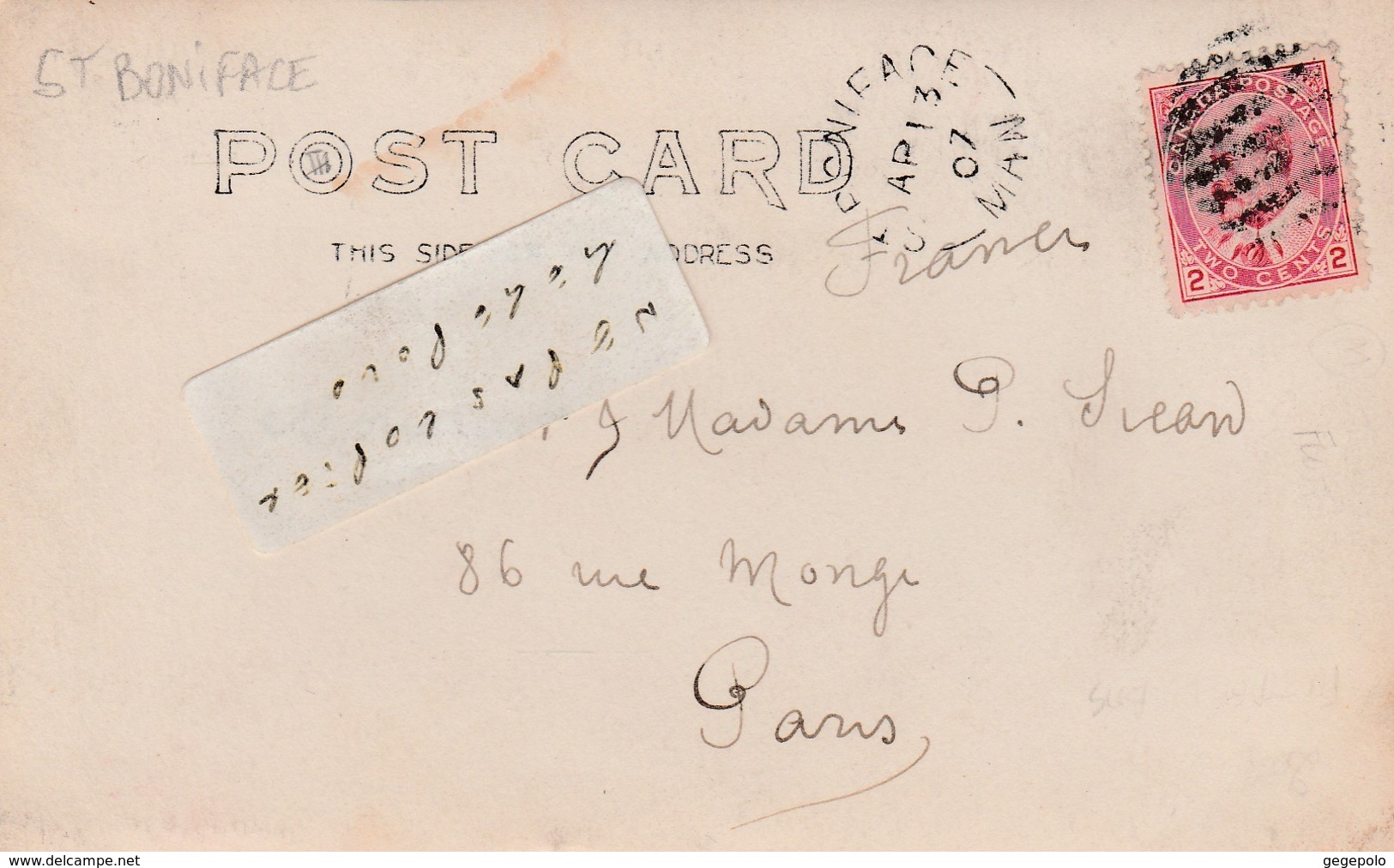 Carte Postée De SAINT-BONIFACE - Pêche Sur Les Bords De La Rivière Rouge En 1907   ( Carte Photo ) - Autres & Non Classés