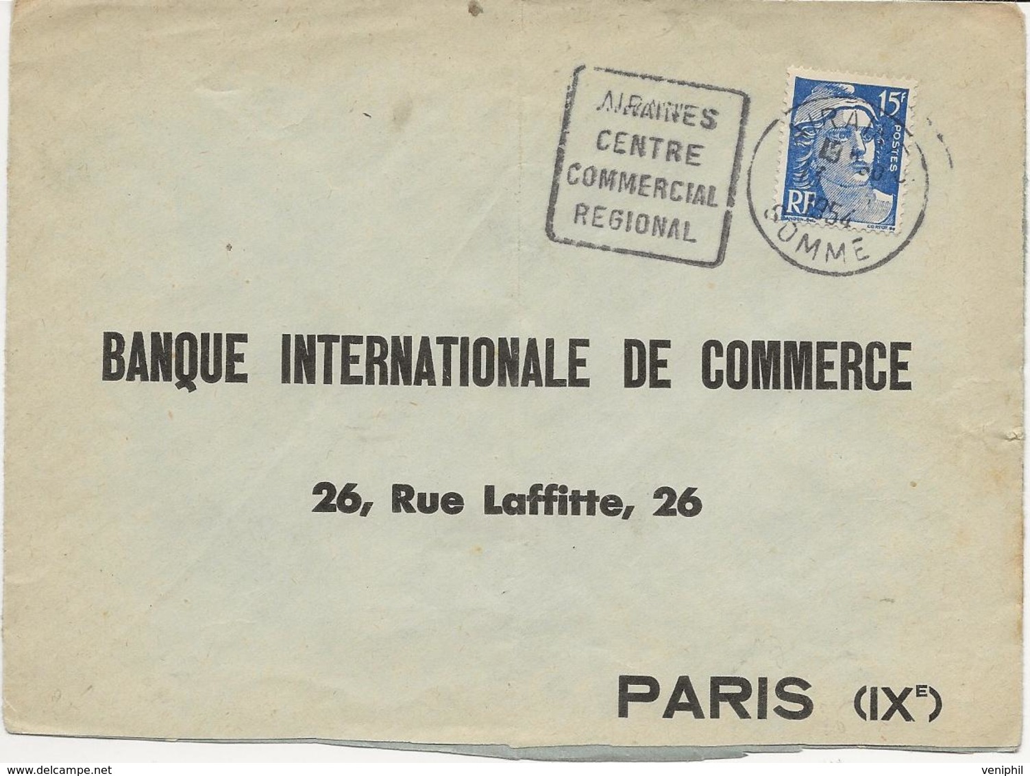 LETTRE OBLITERATION DAGUIN - AIRAINES- SOMME - CENTRE COMMERCIAL REGIONAL -1954 - Mechanical Postmarks (Other)