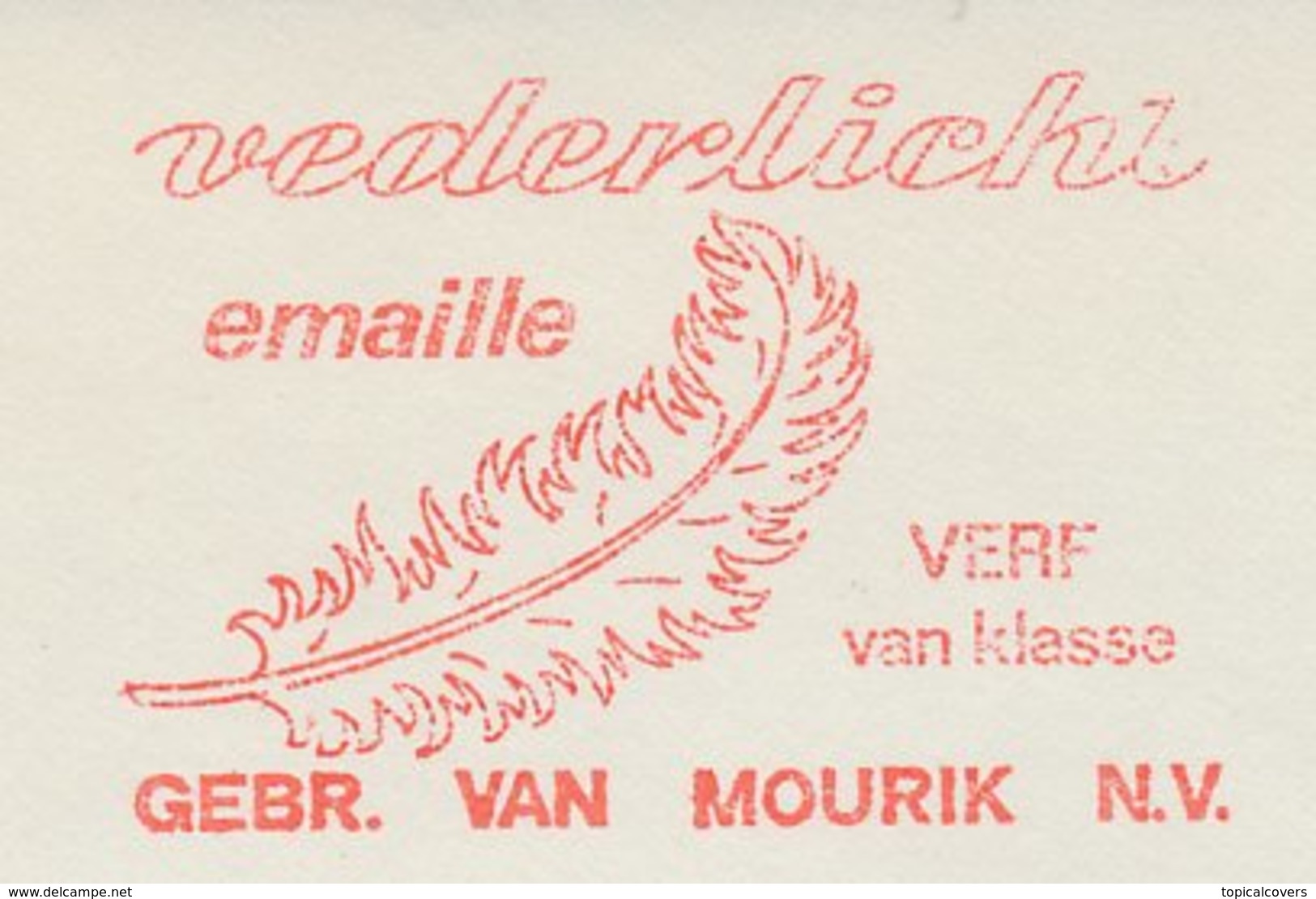 Meter Cut Netherlands 1968 Feather - Enamel - Andere & Zonder Classificatie