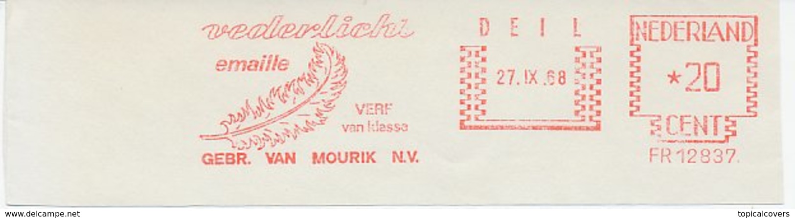 Meter Cut Netherlands 1968 Feather - Enamel - Andere & Zonder Classificatie