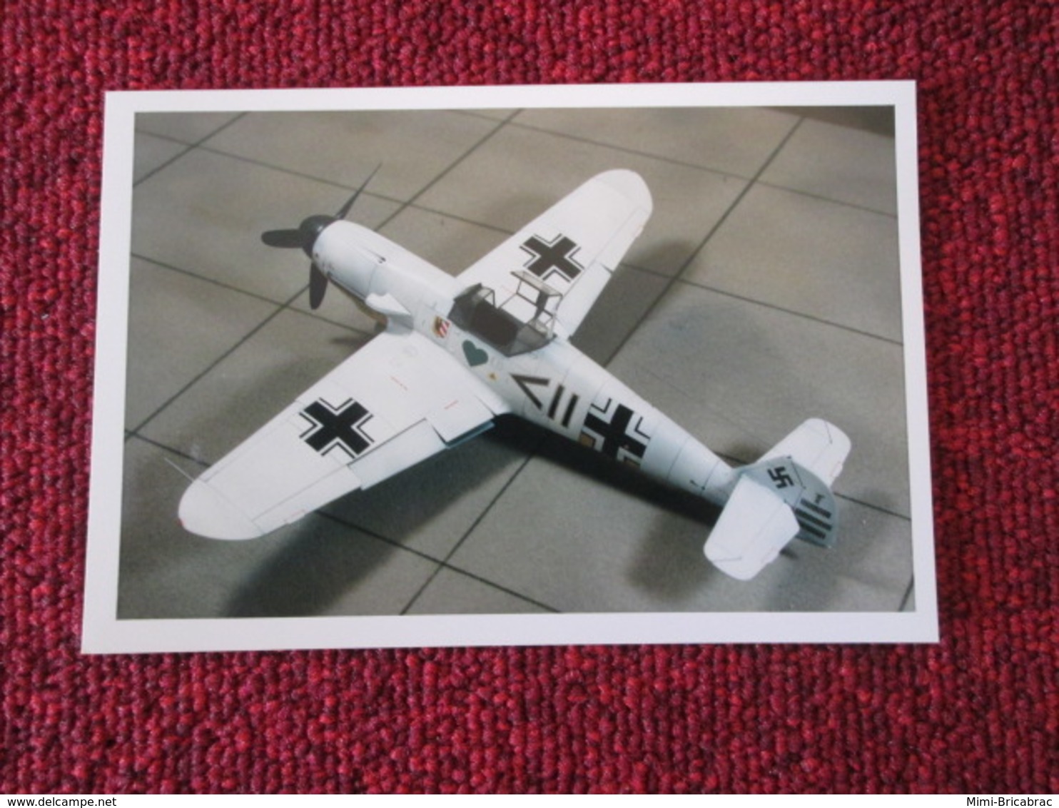 CAGI3 Format Carte Postale Env 15x10cm : SUPERBE (TIRAGE UNIQUE) PHOTO MAQUETTE PLASTIQUE 1/48e ME-109G CAMO HIVERNAL - Vliegtuigen
