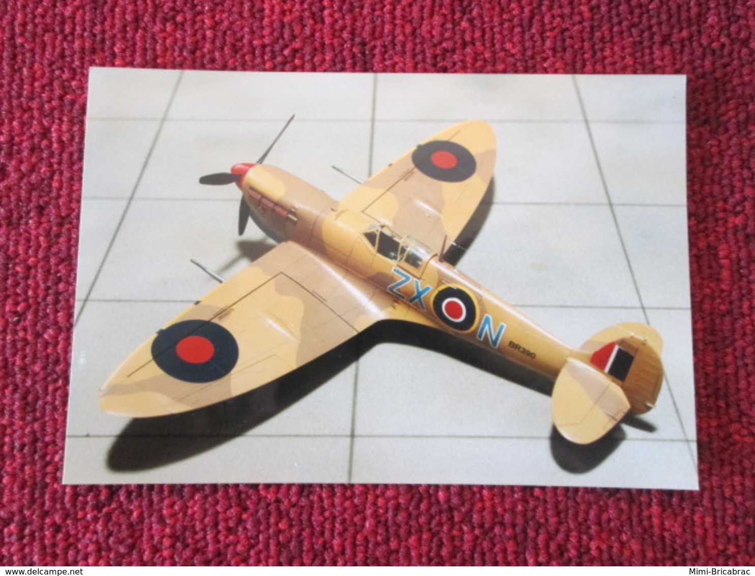 CAGI3 Format Carte Postale Env 15x10cm : SUPERBE (TIRAGE UNIQUE) PHOTO MAQUETTE PLASTIQUE 1/48e SPITFIRE ROYAL AIR FORCE - Vliegtuigen