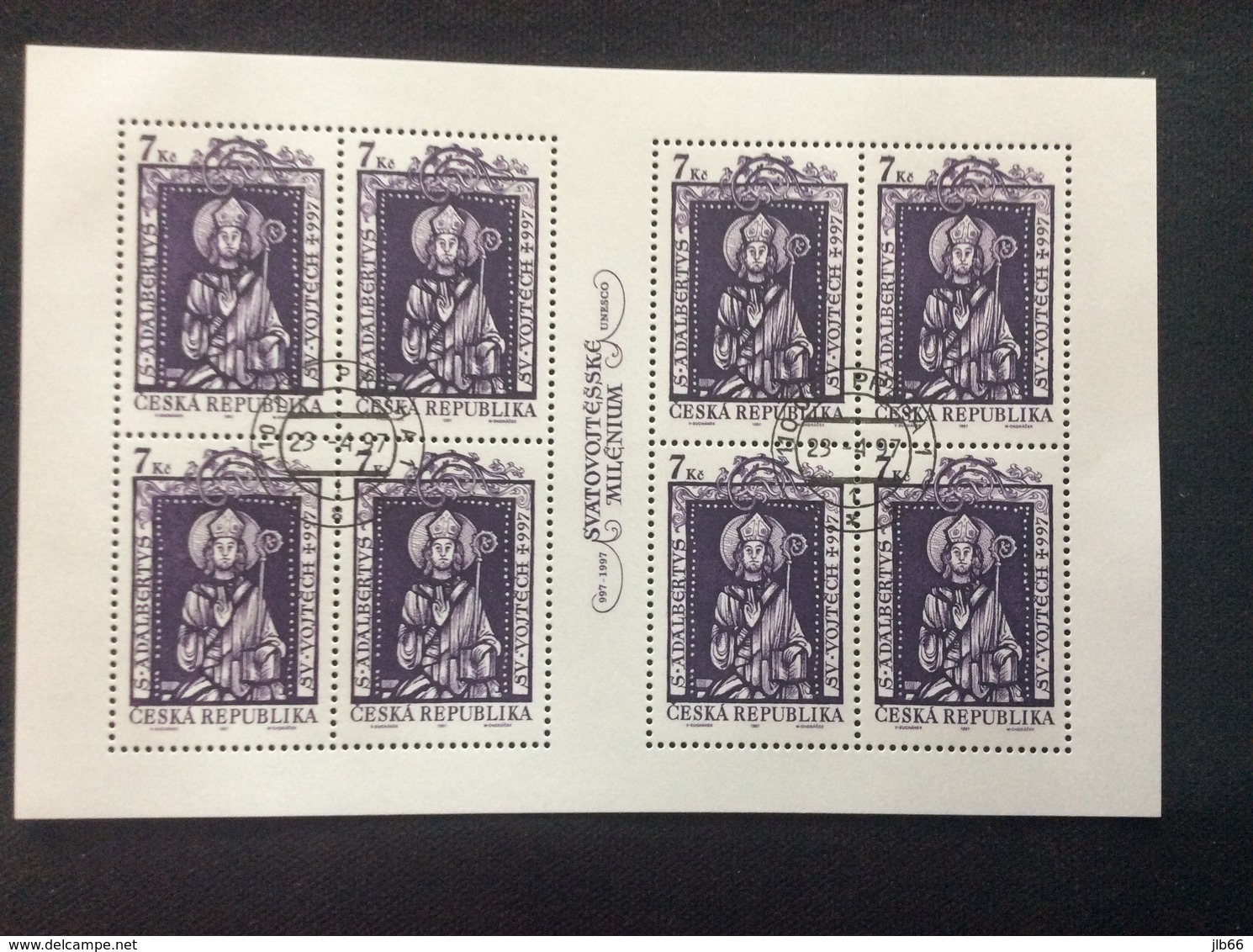 1997 1000 Ans De Saint Adalbert Petite Feuille De 8 Timbres Oblitéré  YT 136 - Blocks & Sheetlets