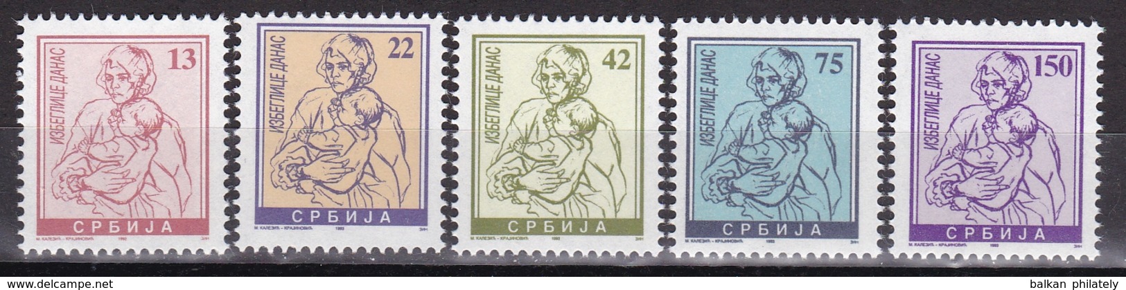 Yugoslavia Serbia 1992 For Refugees Children Women Charity Surcharge Tax MNH - Serbien