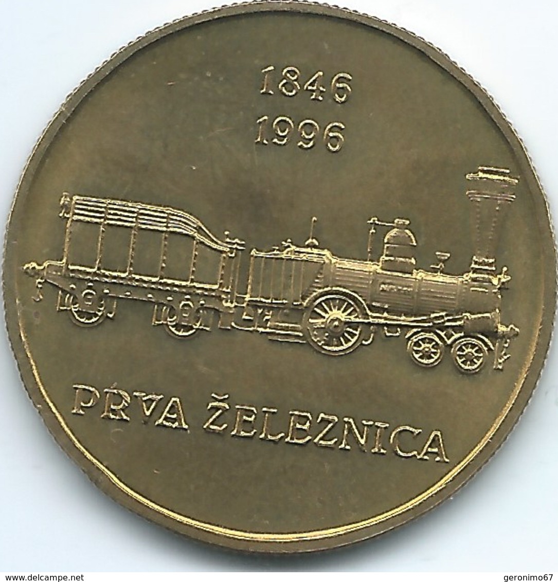 Slovenia - 1996 - 5 Tolarjev - 150th Anniversary First Slovenian Railway - KM29 - Slovénie