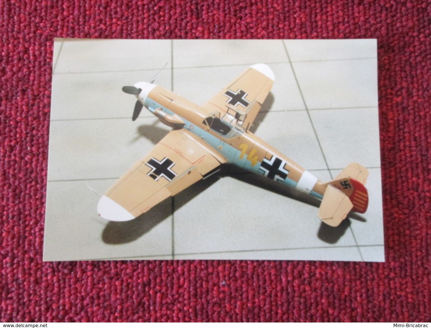 CAGI3 Format Carte Postale Env 15x10cm : SUPERBE (TIRAGE UNIQUE) PHOTO MAQUETTE PLASTIQUE 1/48e ME-109F HJ MARSEILLE - Vliegtuigen