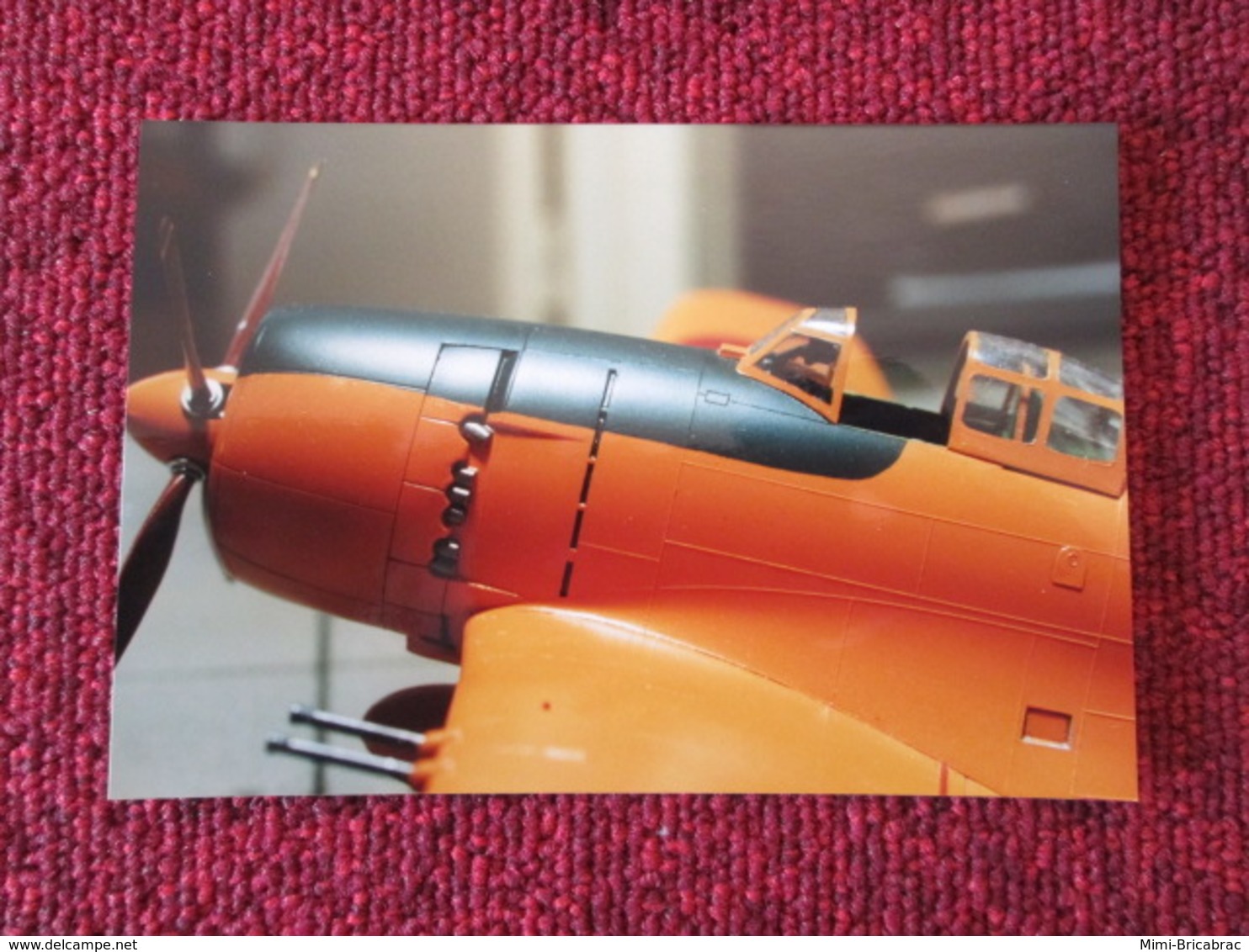 CAGI3 Format Carte Postale Env 15x10cm : SUPERBE (TIRAGE UNIQUE) PHOTO MAQUETTE PLASTIQUE 1/48e AVION JAP'  ORANGE - Vliegtuigen