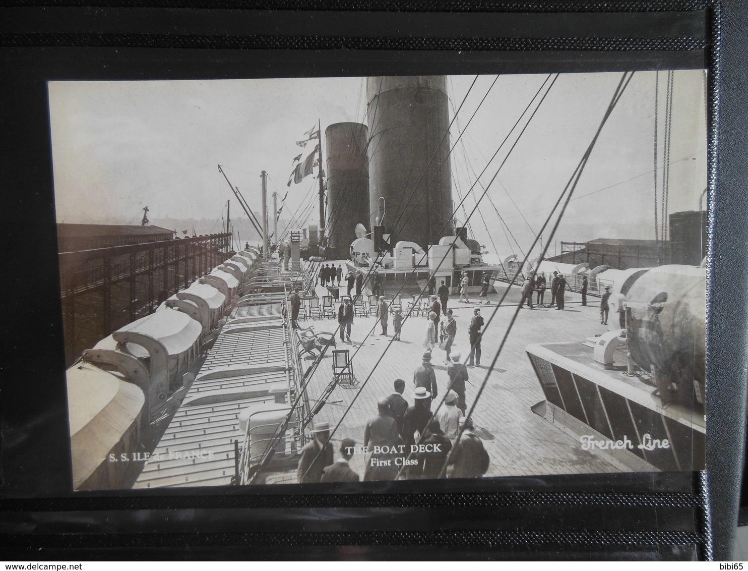 S.S.ILE DE FRANCE THE BOAT DECK FIRST CLASS FRENCH LINE - Steamers