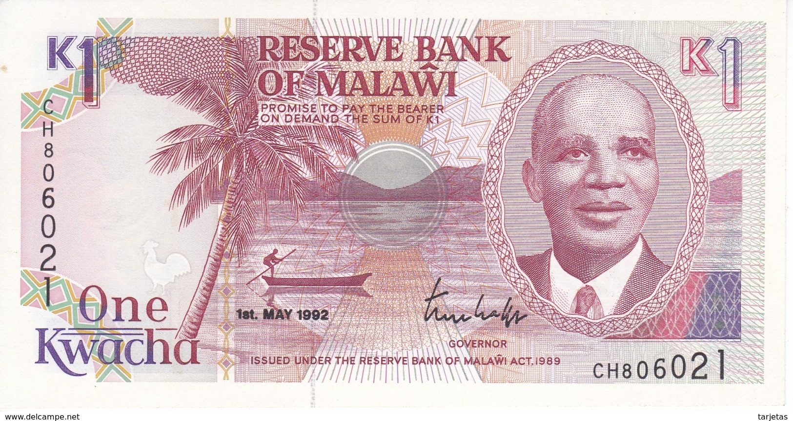 BILLETE DE MALAWI DE 1 KWACHA DEL AÑO 1992 SIN CIRCULAR-UNCIRCULATED (BANKNOTE) - Malawi