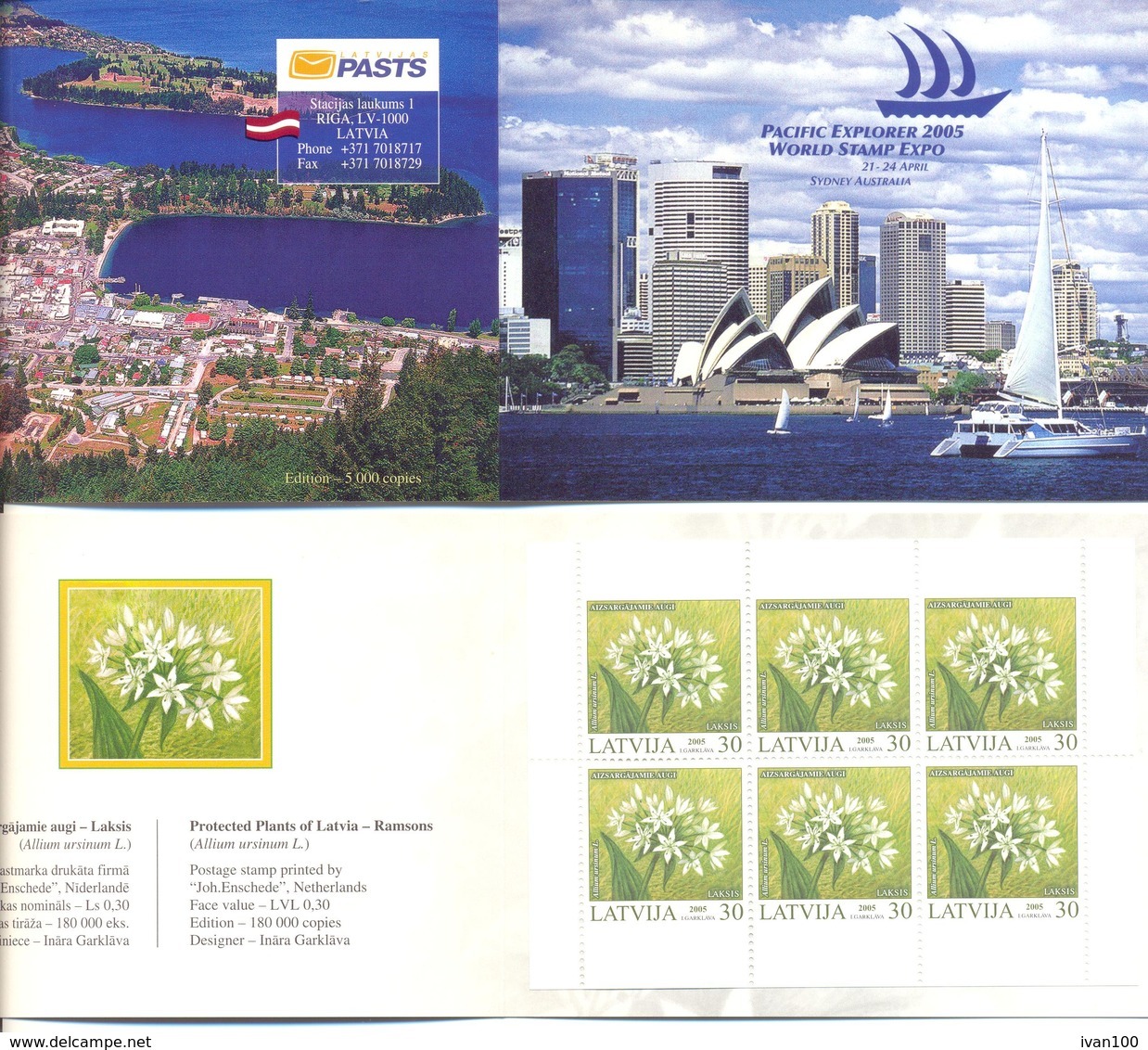 2005. Latvia, World Stamp EXPO "Sydney 2005", Protected Plants,  Booklet, Mint/** - Lettland