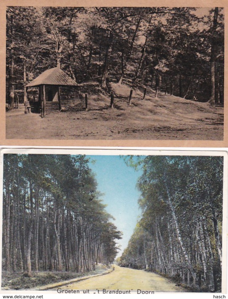 2775	125	Doorn, Groeten Uit ,, ’t Brandpunt’’(1958) – Ijslekderbos (1948) 2 Kaarten(minuscule Vouwen In De Hoeken) - Doorn