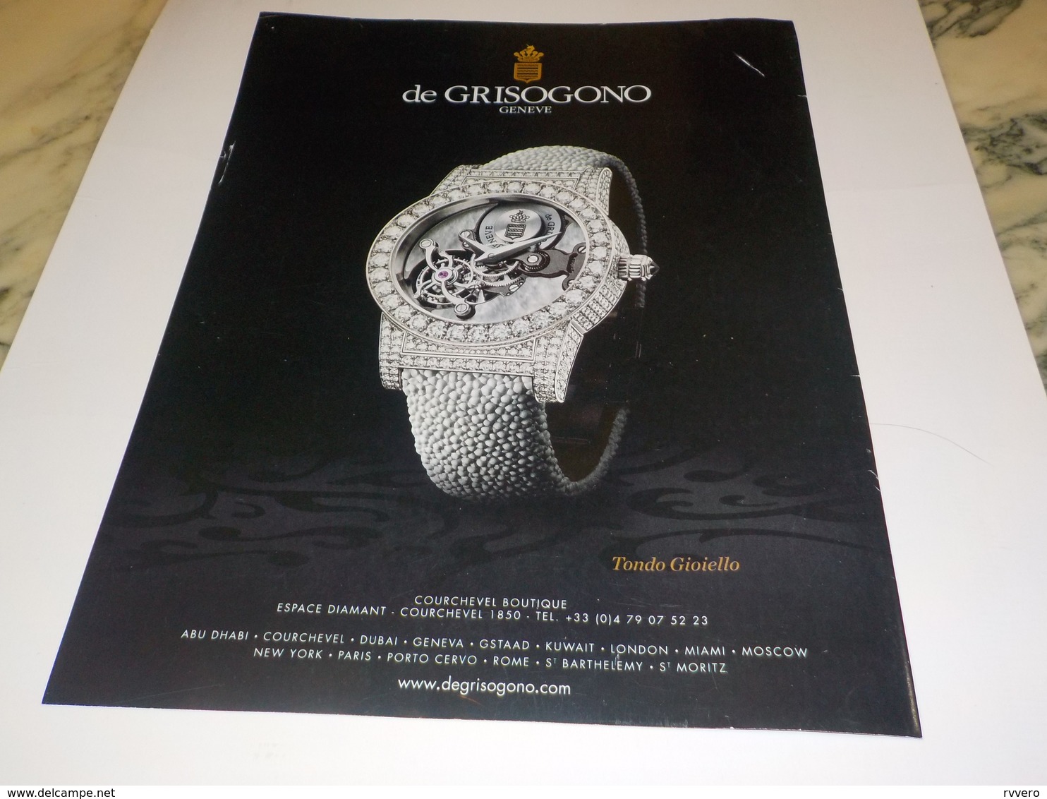 PUBLICITE  MONTRE DE GRISOGONO GENEVE 2014 - Altri & Non Classificati