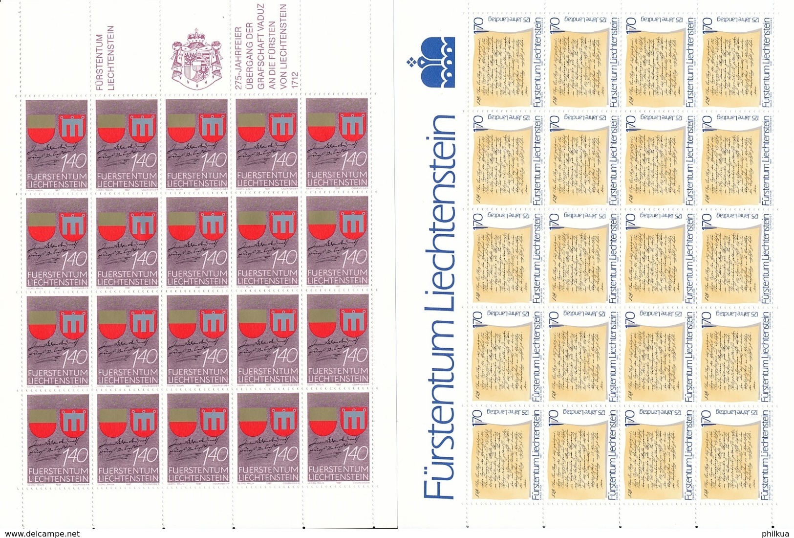 Zumstein 868-869 / Michel 928-929 Bogen-Serie Einwandfrei Postfrisch/** - Blocks & Kleinbögen