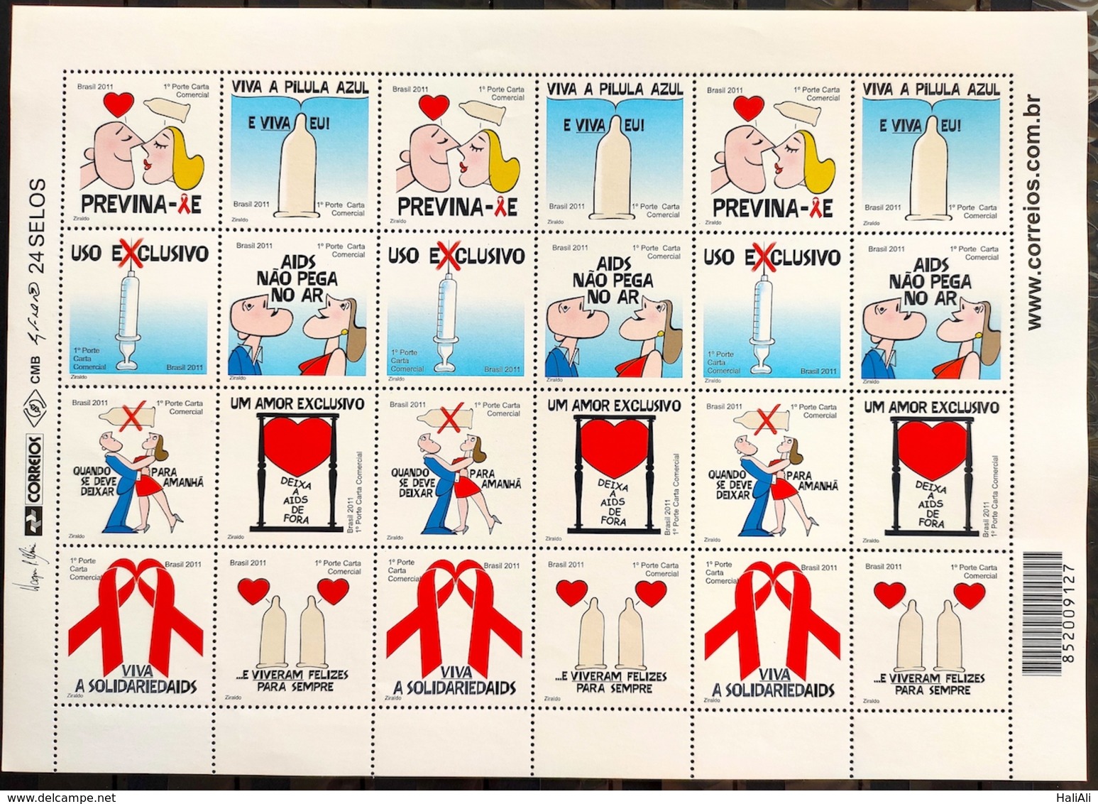 Brazil Stamp C 3158 Selo Campanha De Prevenção Da AIDS Saúde 2011 Folha - Ungebraucht