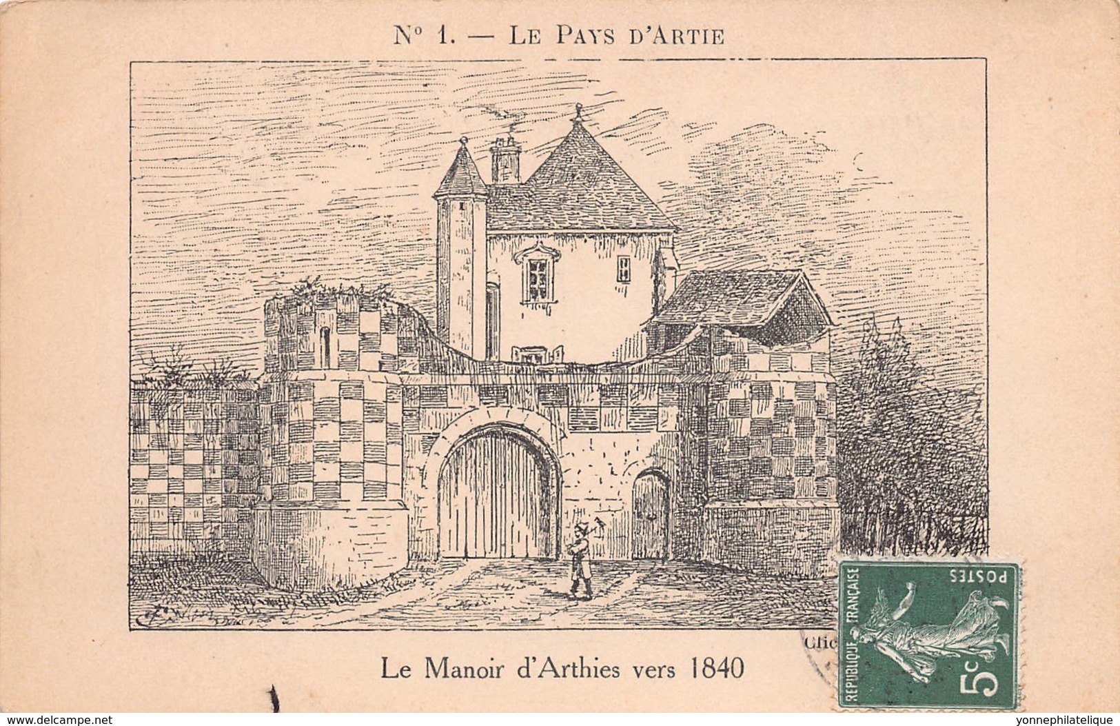 95 - Val D'Oise - 10048 - ARTHIES - Cpa Style Gravure Du Manoir Vers 1840 - Arthies