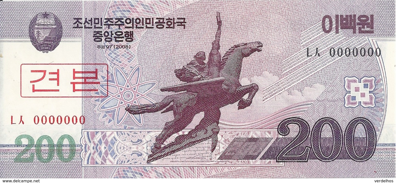 COREE DU NORD 200 WON 2008 UNC P 62 S - Corea Del Nord