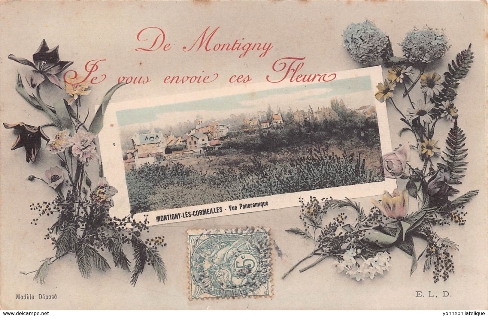 95 - Val D'Oise - 10202 - MONTIGNY - Carte Souvenir CPA - Modèle Déposé - Montigny Les Cormeilles