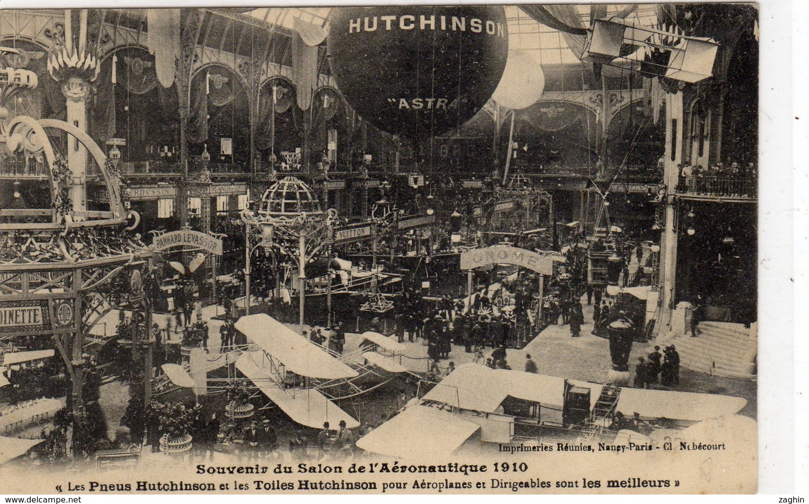 SOUVENIR DU SALON AERONAUTIQUE 1910  PARIS-LE BOURGET  PUBLICITE HUTCHINSON - Paris Airports