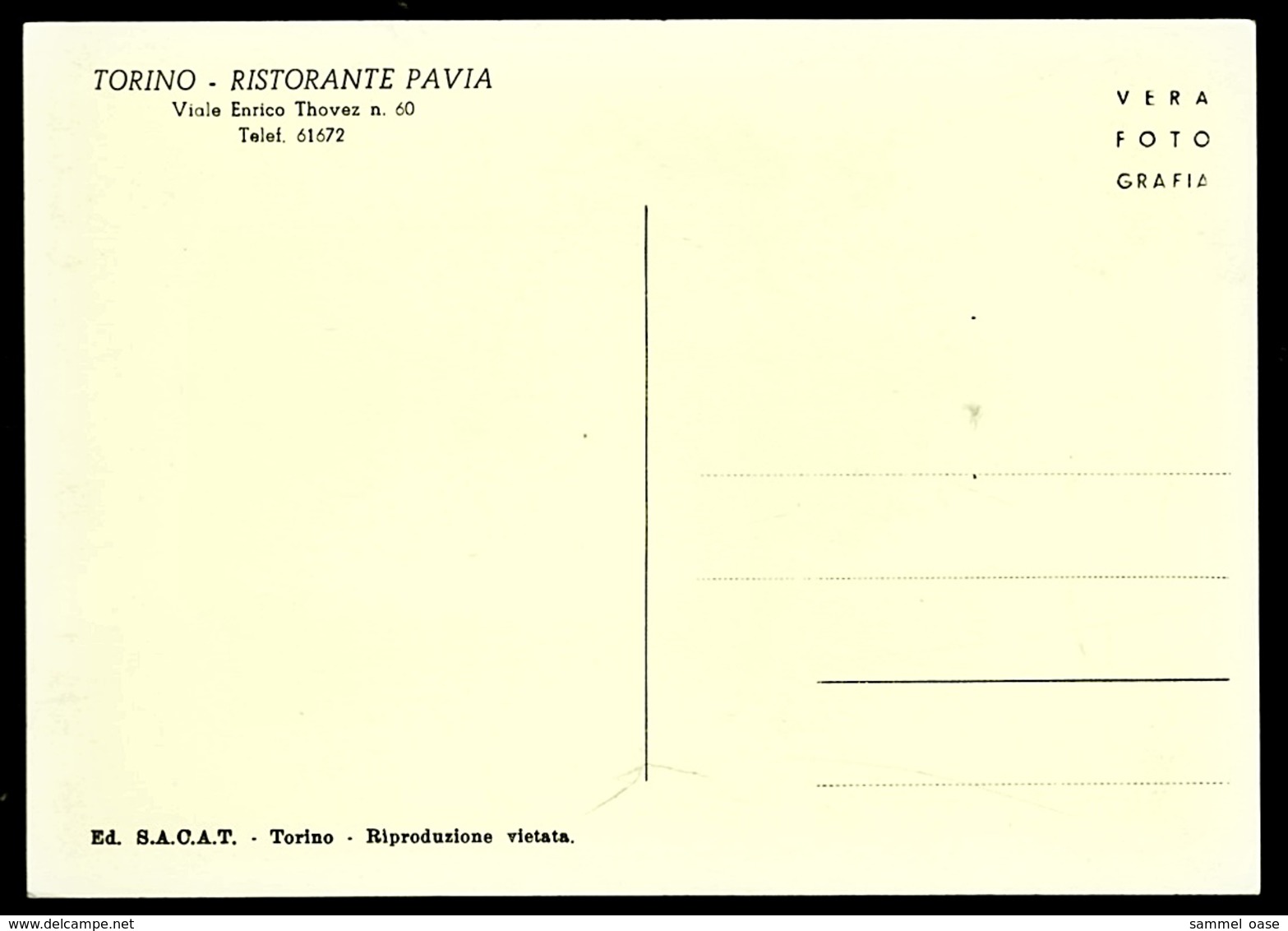 Torino / Turin  -  Ristorante Pavia  -  Ansichtskarte Ca.1970    (12880) - Bar, Alberghi & Ristoranti