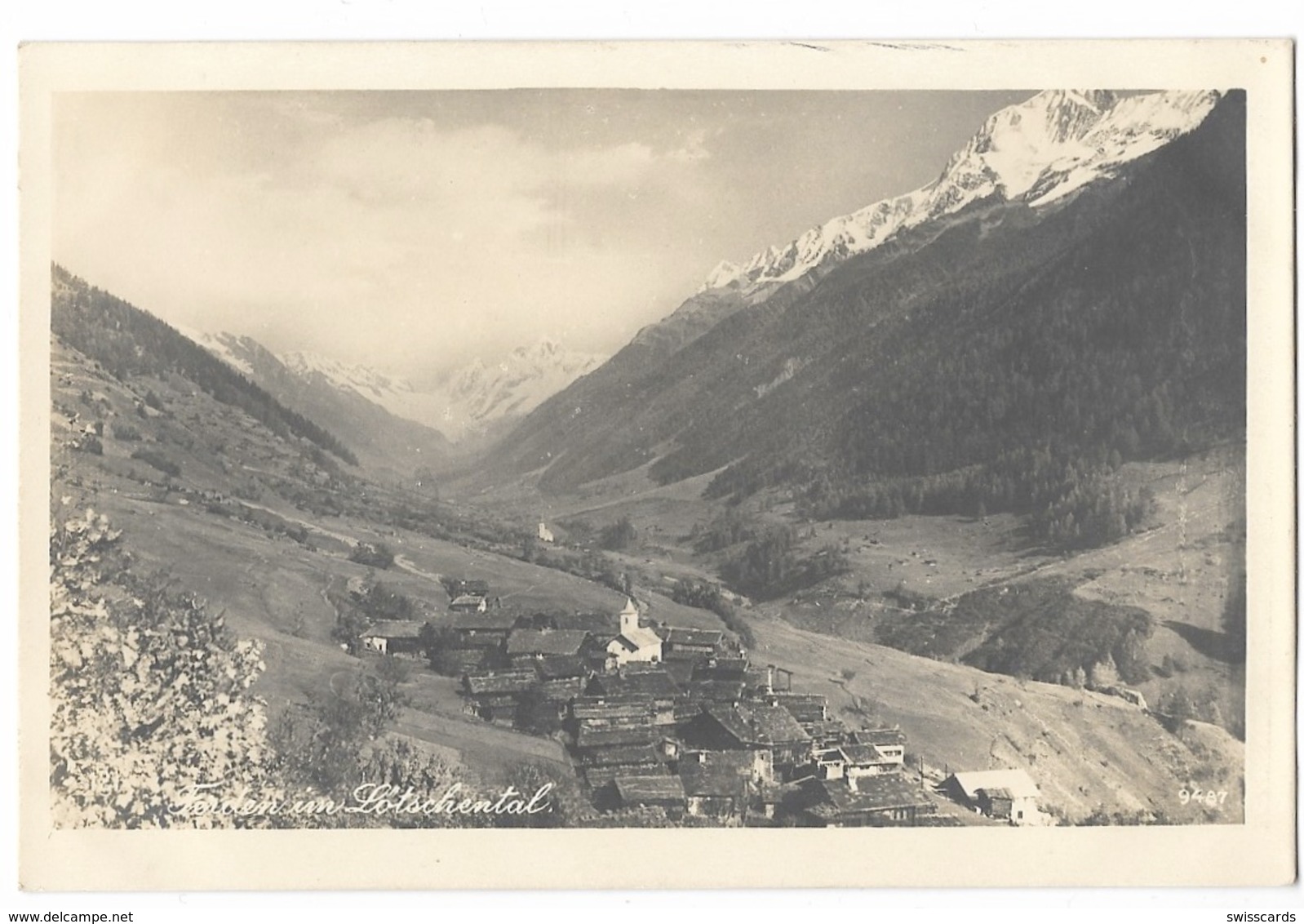 FERDEN Lötschental: Echt-Foto-AK Dorf Mit Talsicht ~1925 - Ferden