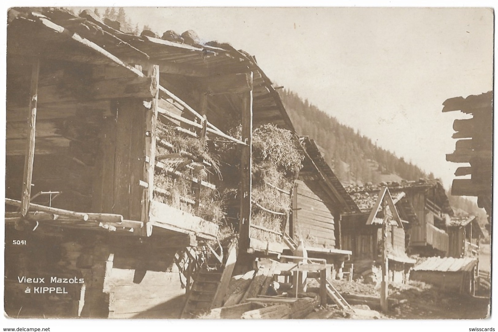 KIPPEL Lötschental: Vieux Mazots Foto-AK ~1920 - Kippel