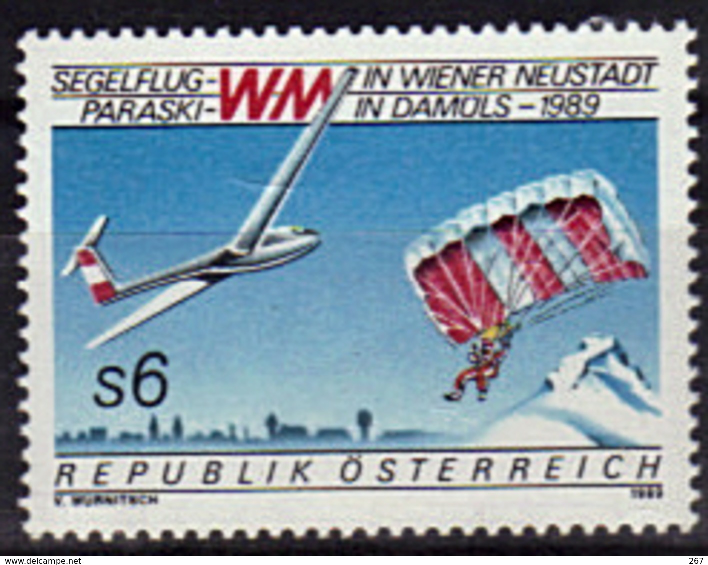 AUTRICHE    N° 1776  * *   Avions Planeur Parachute - Parachutting