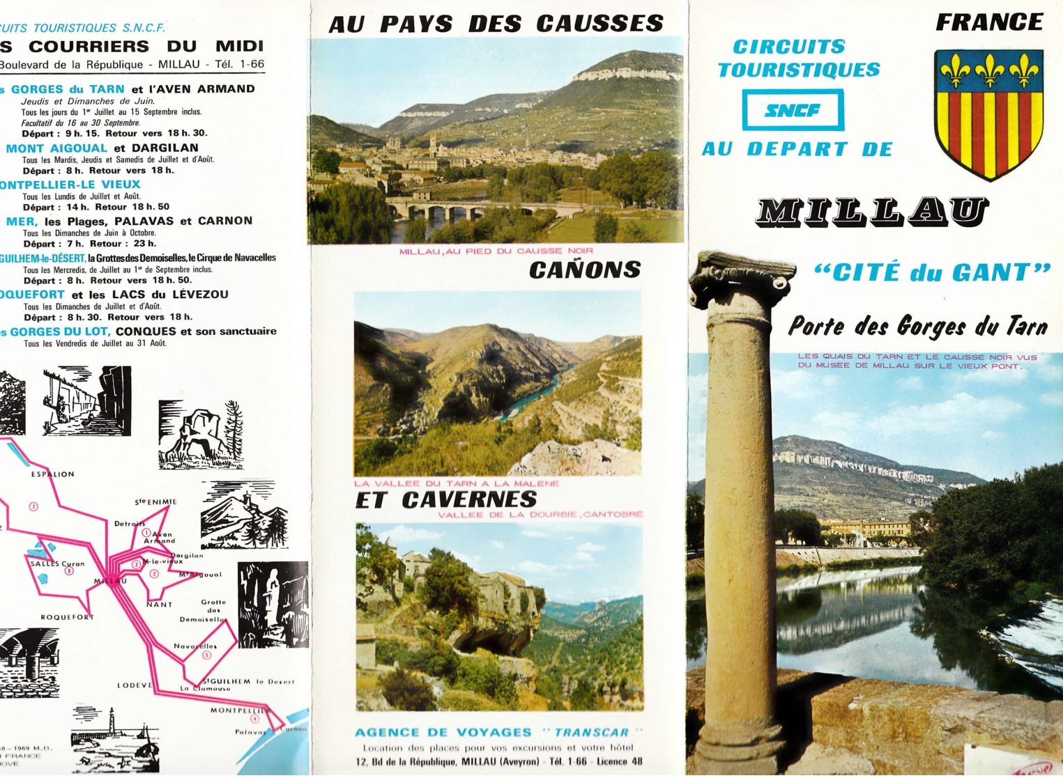 FRANCE - 1968 - Circuits Touristiques SNCF Au Départ De MILLAU - Tourism Brochures