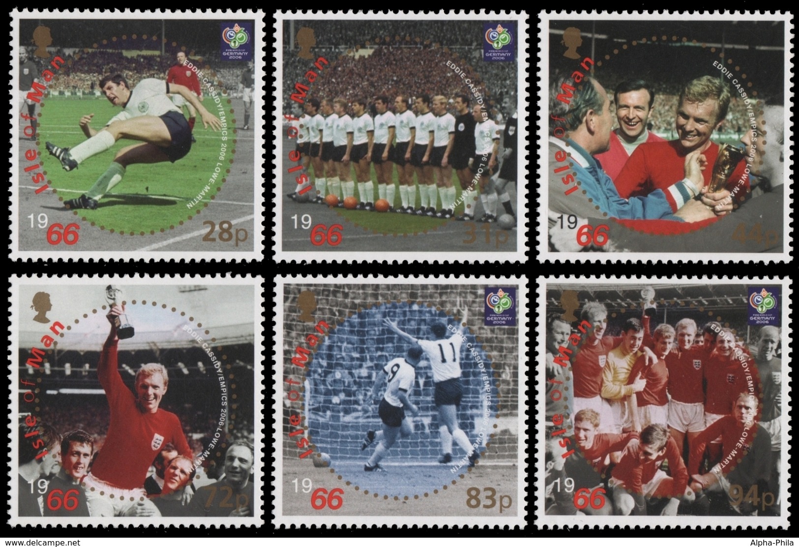 Isle Of Man 2006 - Mi-Nr. 1295-1300 ** - MNH - Fußball / Soccer - Isle Of Man