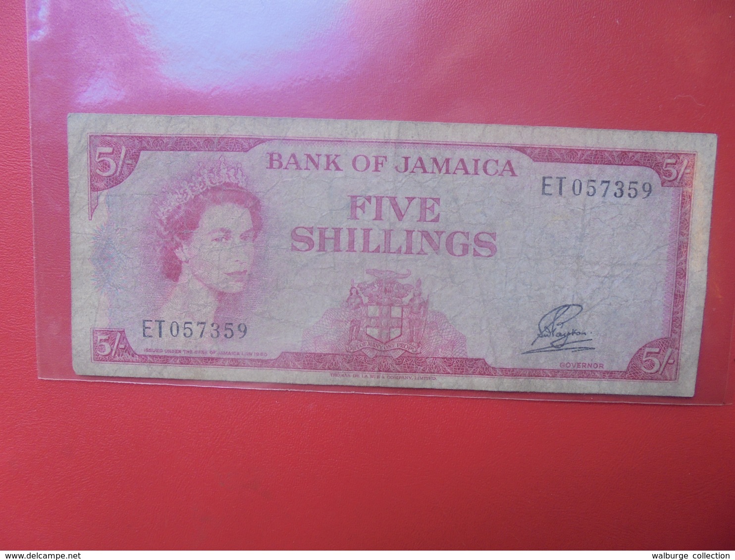 JAMAIQUE 5 SHILLINGS 1960-61 CIRCULER(B.12) - Jamaica