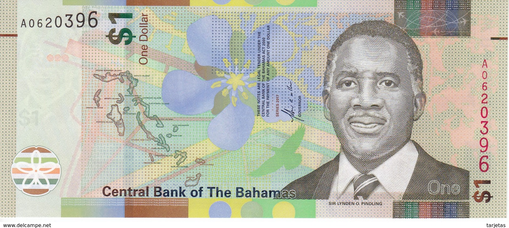 BILLETE DE BAHAMAS DE 1 DOLLAR DEL AÑO 2017  (BANKNOTE) SIN CIRCULAR-UNCIRCULATED - Bahamas