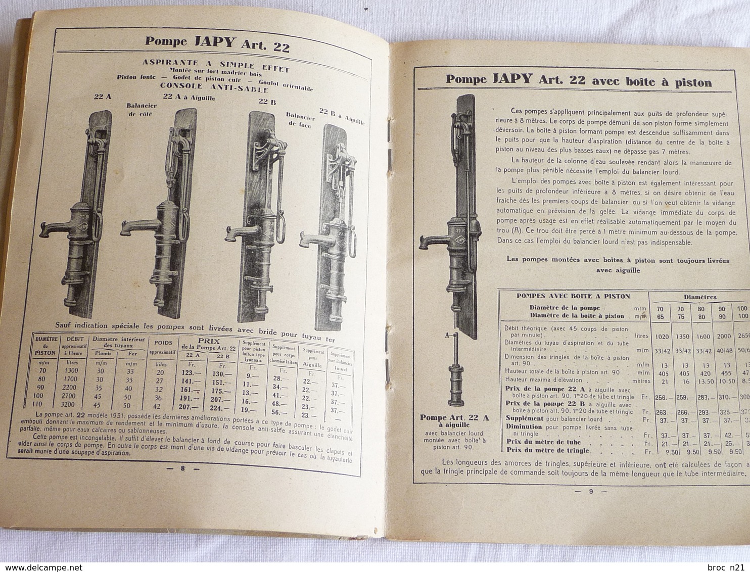 Pompes JAPY, Catalogue Réduit P.113R - Otros & Sin Clasificación