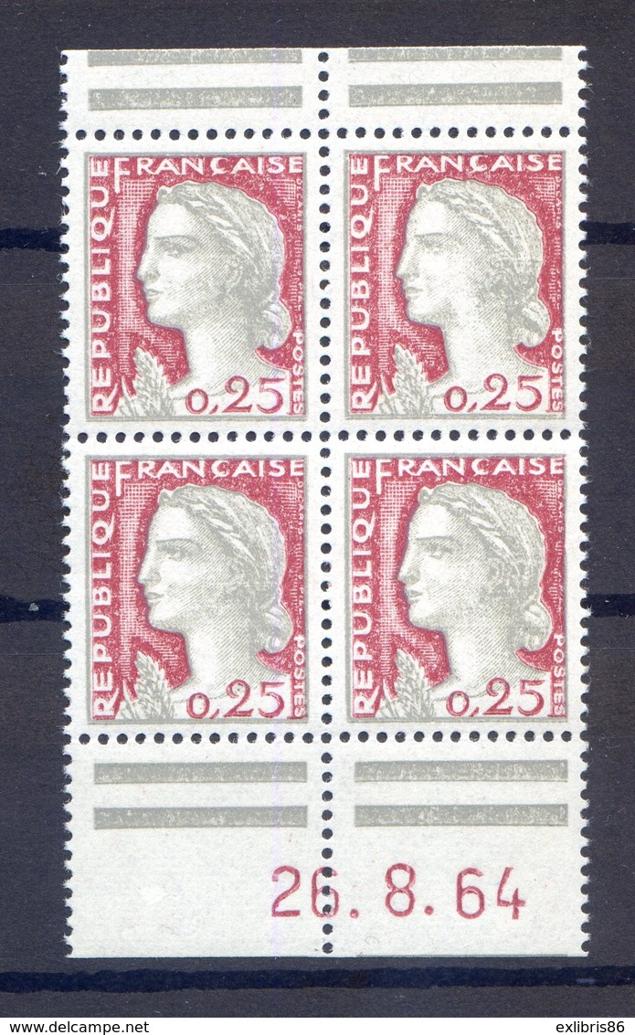 VARIÉTÉ....N° 1263.............bloc De 4 Coin Daté - Used Stamps