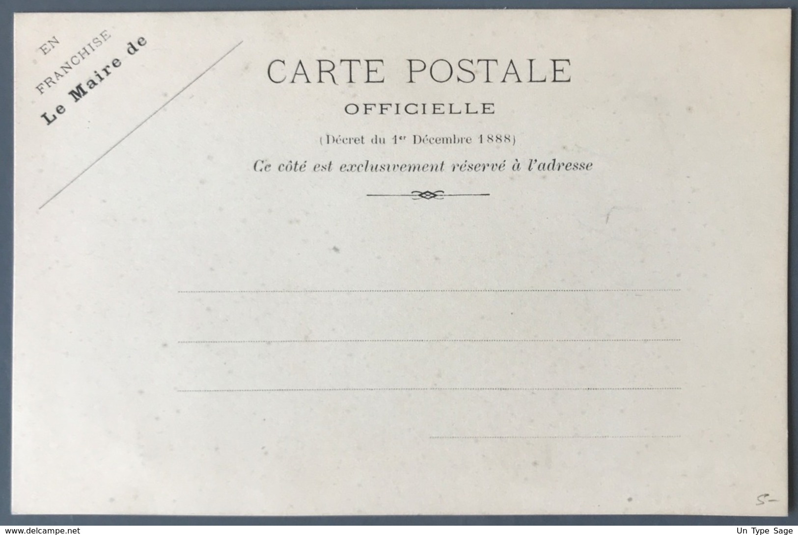 France - Carte Postale Officielle - En Franchise Le Maire De... - (W1131) - Cartes Postales Types Et TSC (avant 1995)