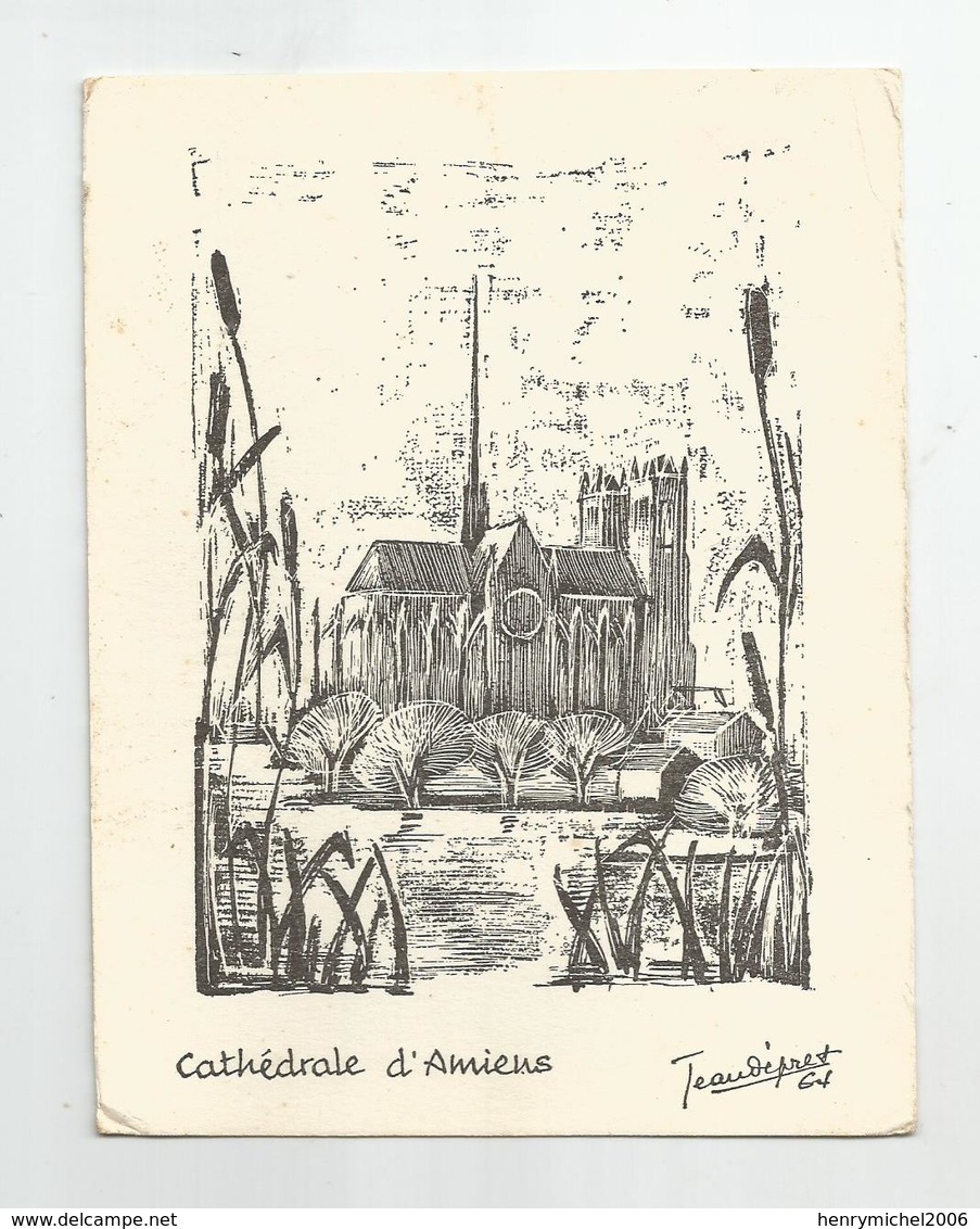80 Somme Cathédrale D'amiens Illustrée Par Jeandépret 64 Ed Pour Les étudiants Catholiques Et Protestants 11,5x14,8 Cm - Amiens