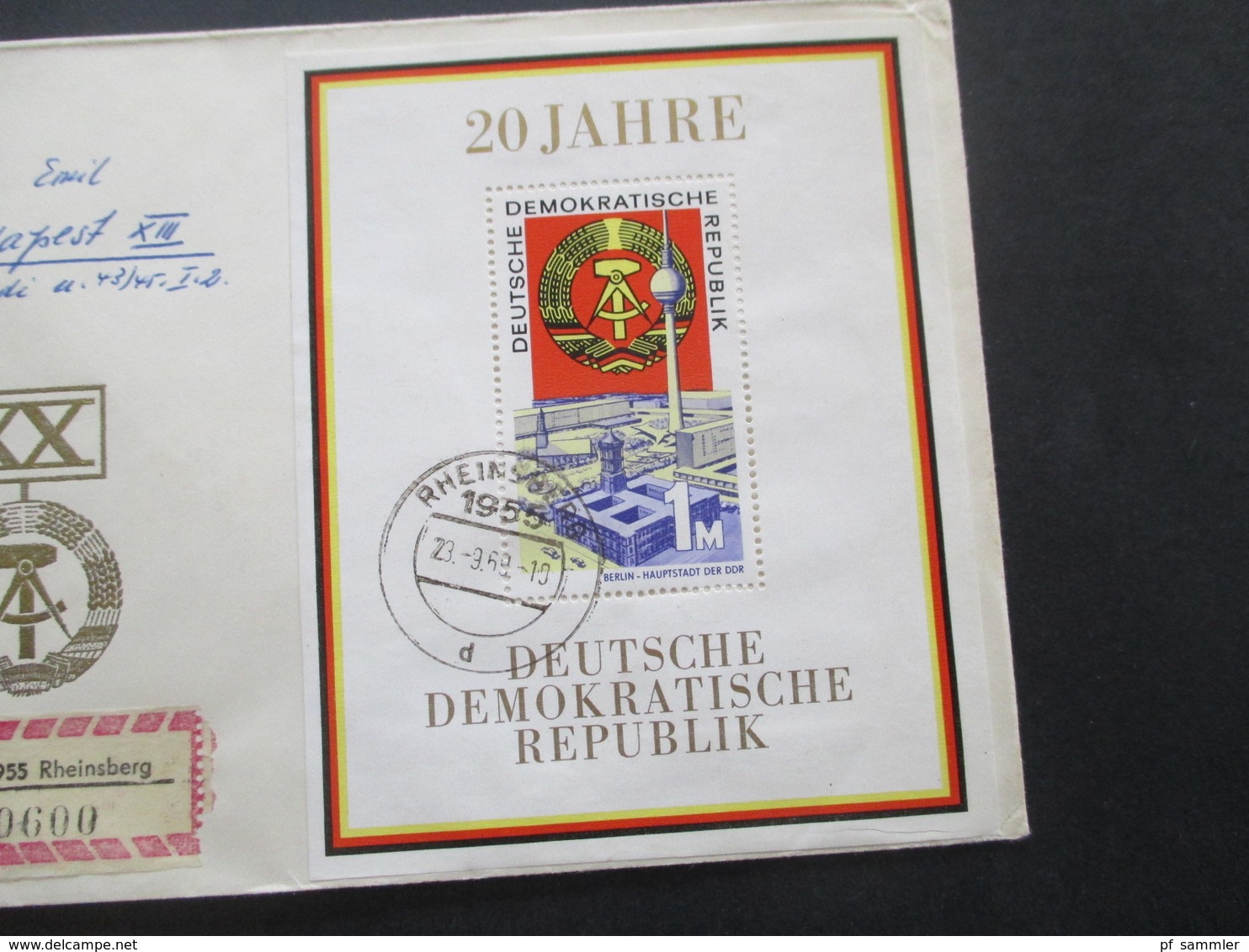 DDR 1969 Block 28 Echt Gelaufener FDC Einschreiben 1955 Rheinsberg Nach Budapest - Storia Postale