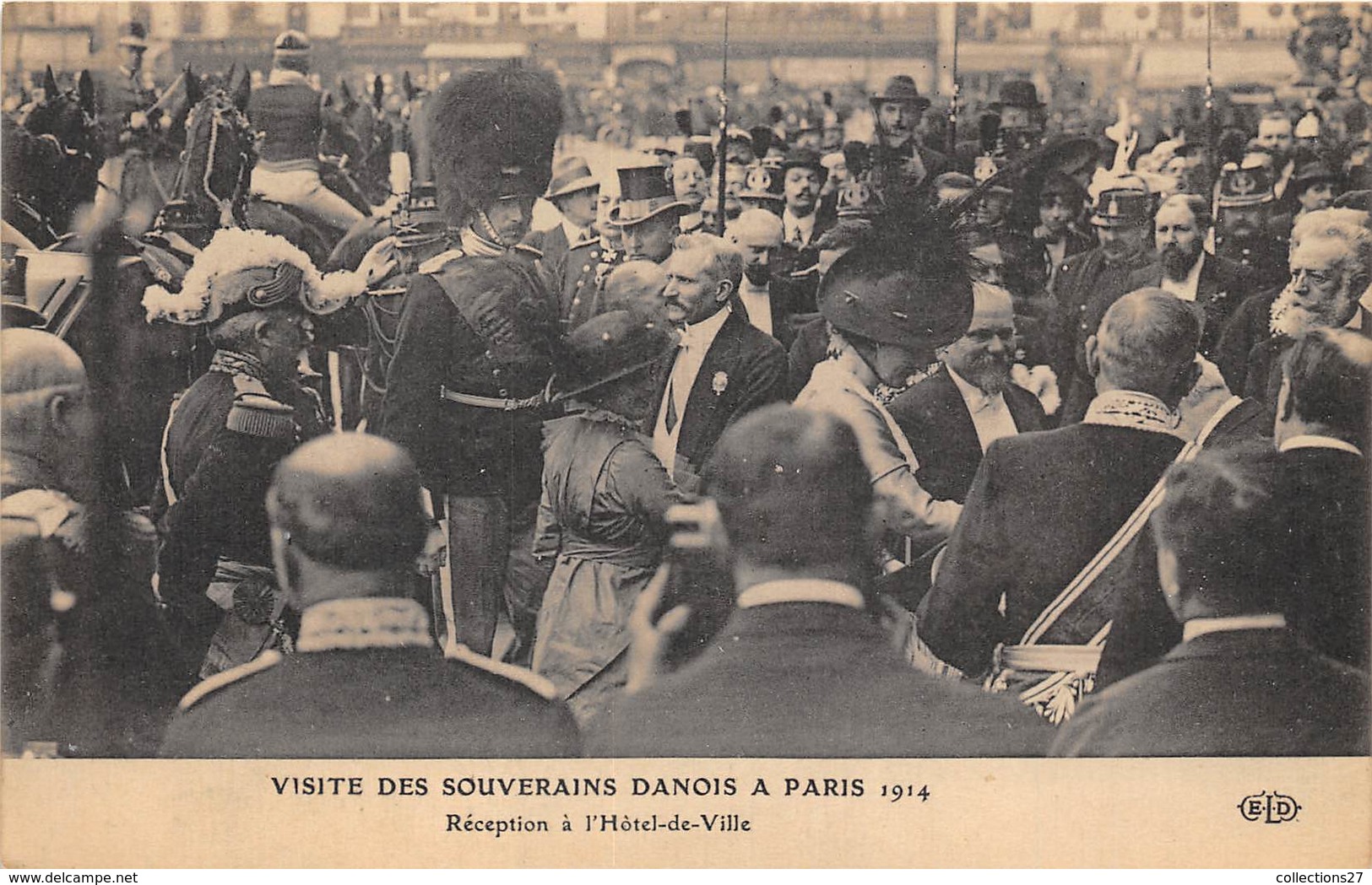 PARIS-75001-VISITE DES SOUVERIAN DANOIS A PARIS 1914, RECEPTION A L'HÔTEL DE VILLE - Arrondissement: 01